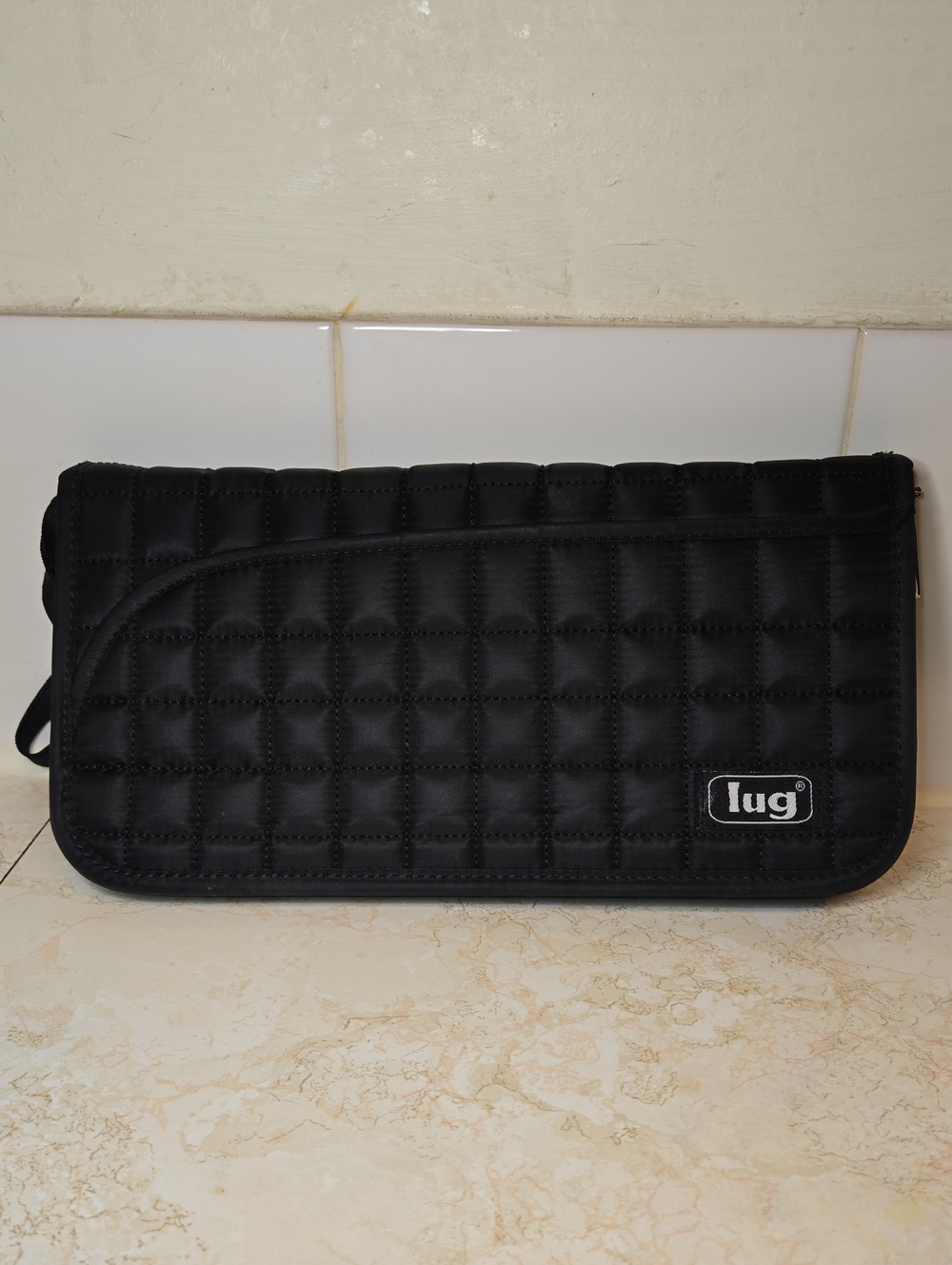 lug Tango Quilted Black Wristlet Travel Organizer Clutch